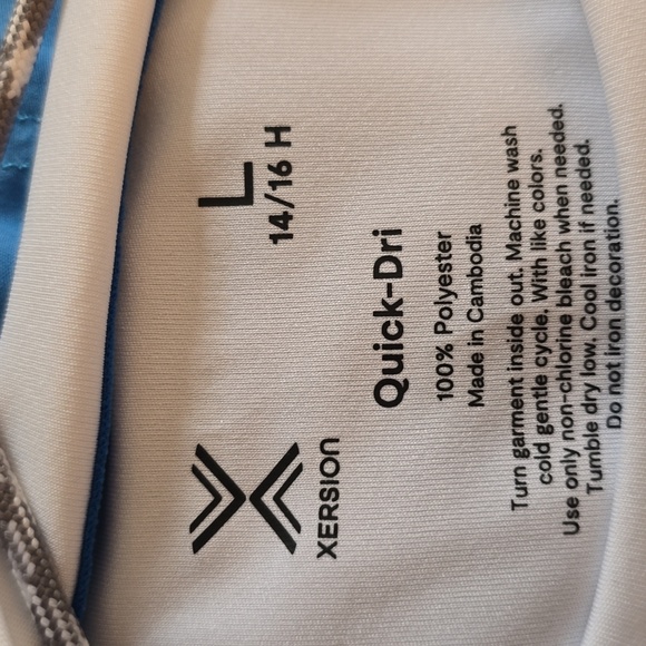XERSION BOYS HUSKY BLUE AND WHITE SHORT SLEEVE ATHLETIC SHIRT SIZE LARGE 14/16 H - Picture 10 of 12
